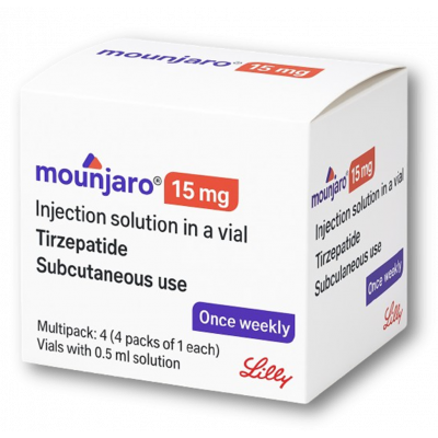 MOUNJARO 15 MG / 0.5 ML ( TIRZEPATIDE ) FOR SUBCUTANEOUS INJECTION 4 VIALS